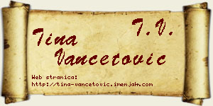Tina Vančetović vizit kartica